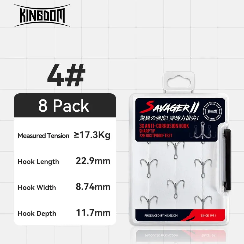 3X Carbon Steel Strong Treble Hooks Fishing Tackle Hook High Strength stainless