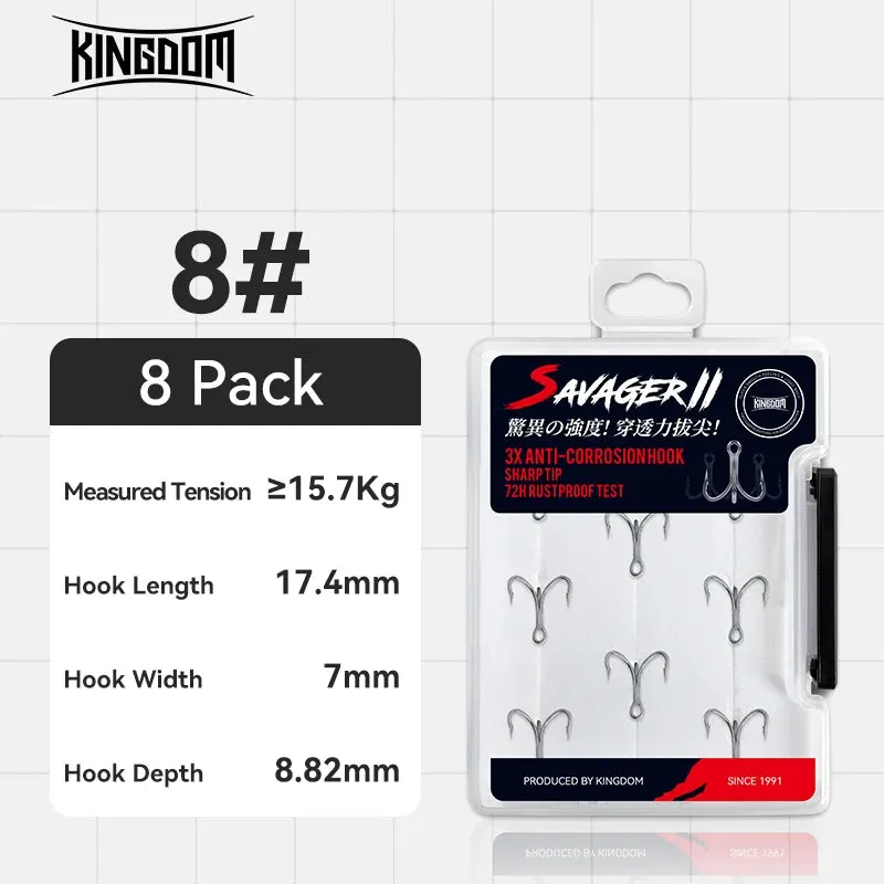 3X Carbon Steel Strong Treble Hooks Fishing Tackle Hook High Strength stainless