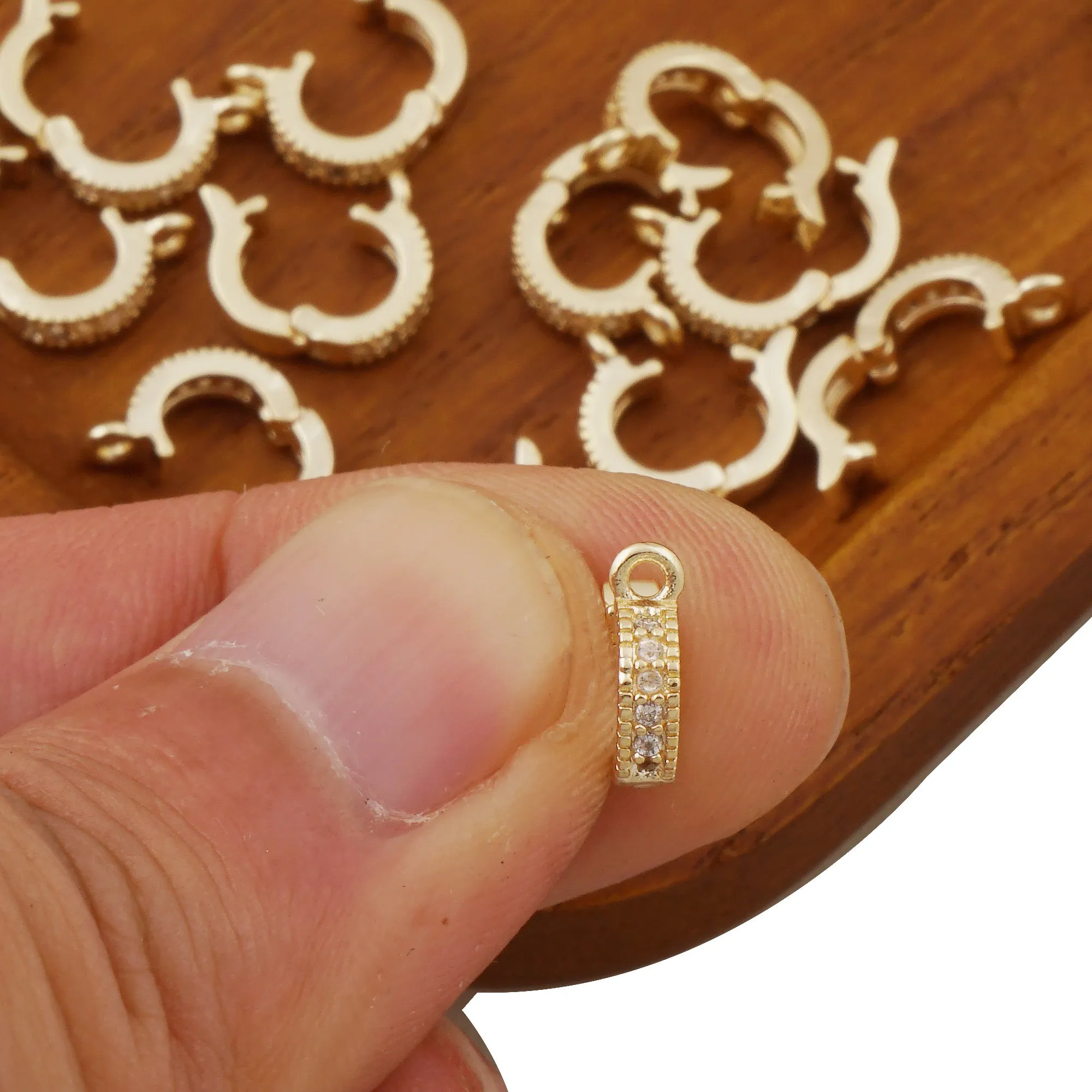 5PCS 14K Gold Filled Pendant Bail Clasp, Zircon Shortener Enhancer Clasp for Bracelet Necklace, DIY Connector for jewelry making 10420850