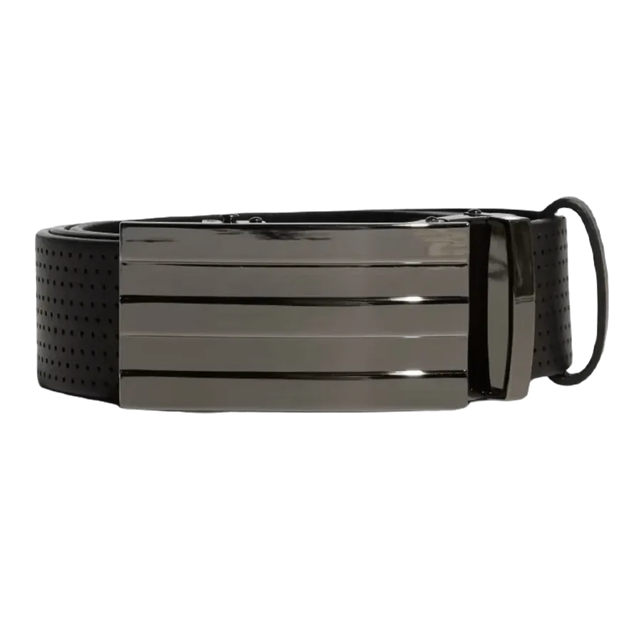 Adidas Men's Black 3-Stripes Polyurethane No-Hole Belt