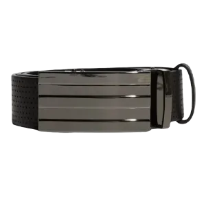 Adidas Men's Black 3-Stripes Polyurethane No-Hole Belt