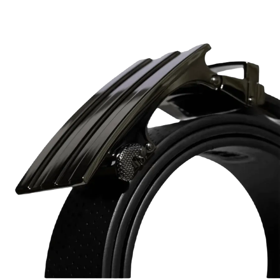 Adidas Men's Black 3-Stripes Polyurethane No-Hole Belt