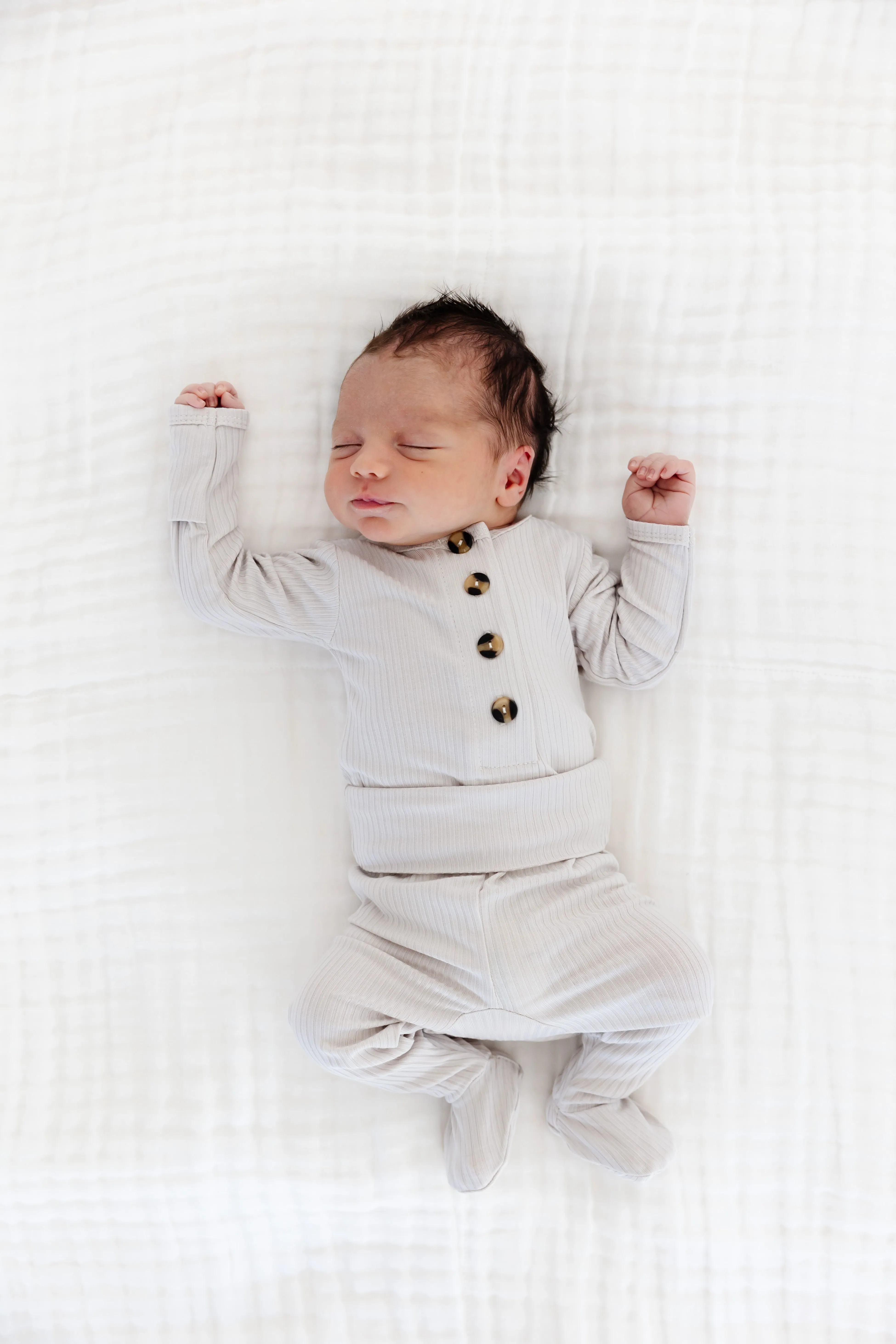 Adrian Ribbed Newborn Hat Bundle (Top   Bottom)