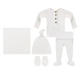 Adrian Ribbed Newborn Hat Bundle (Top   Bottom)