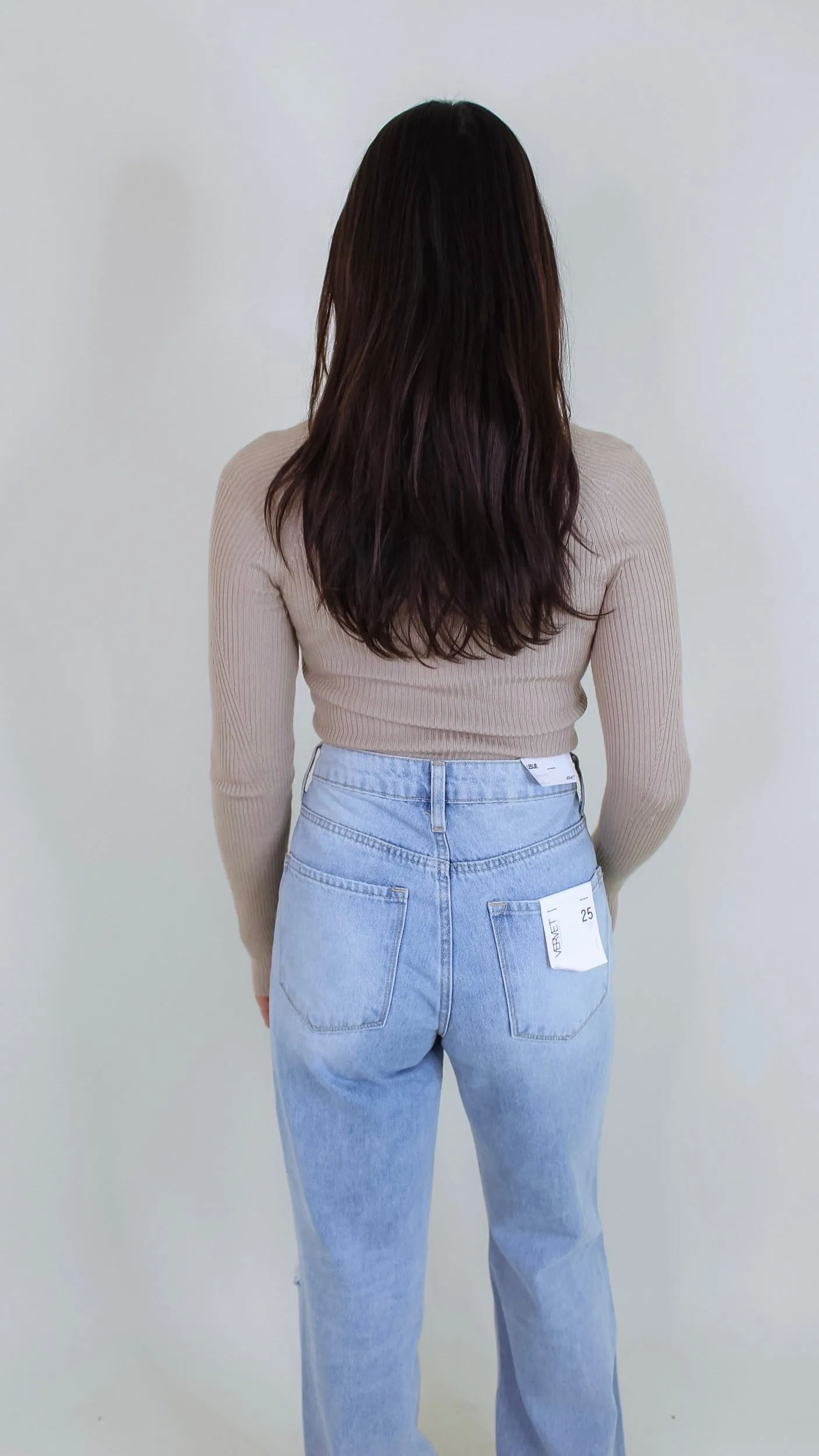 Aina Ribbed Knit Top - Biege