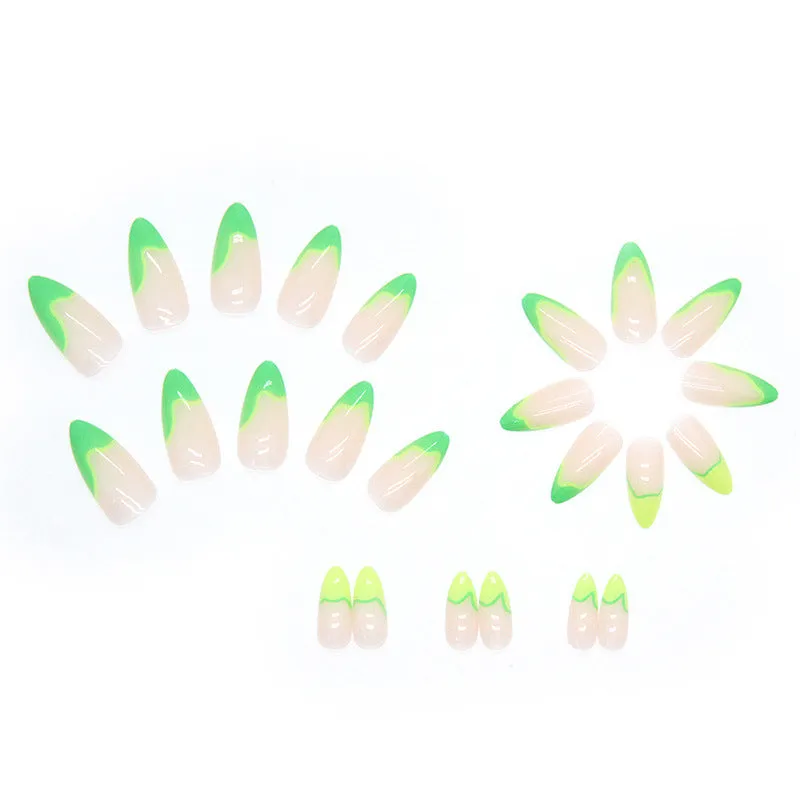 Almond sharp green yellow french