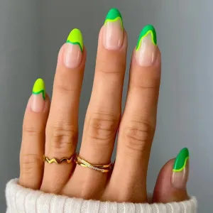 Almond sharp green yellow french