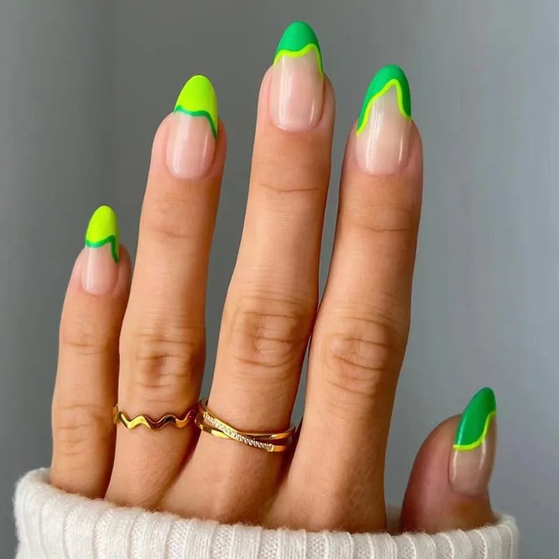Almond sharp green yellow french
