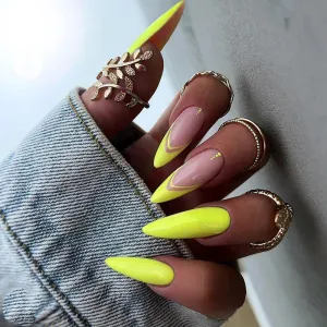Almond sharp yellow french matte