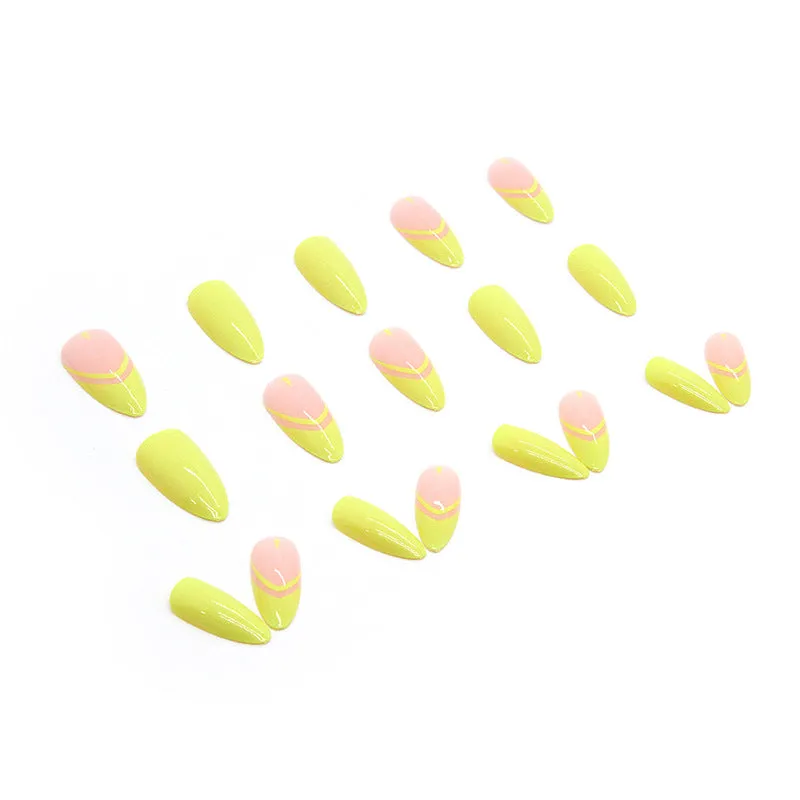 Almond sharp yellow french matte