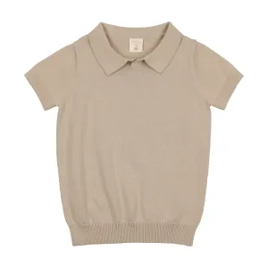 Analogie Knit Polo Short Sleeve - Taupe
