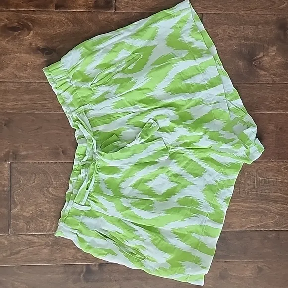 Anthropologie Breezy Paperbag Shorts in Chartreuse Linen