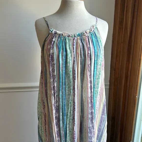 Anthropologie Flounced Maxi Lounge Dress size Small EUC