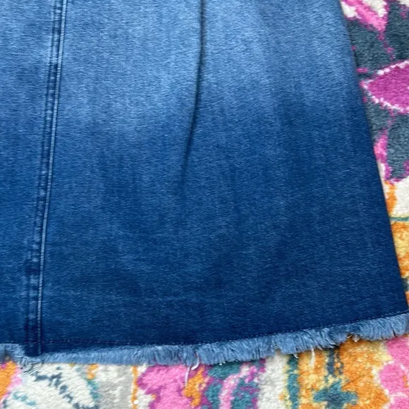 Anthropologie Porridge Denese Pleated Denim Midi Skirt NWT Size Extra Small XS