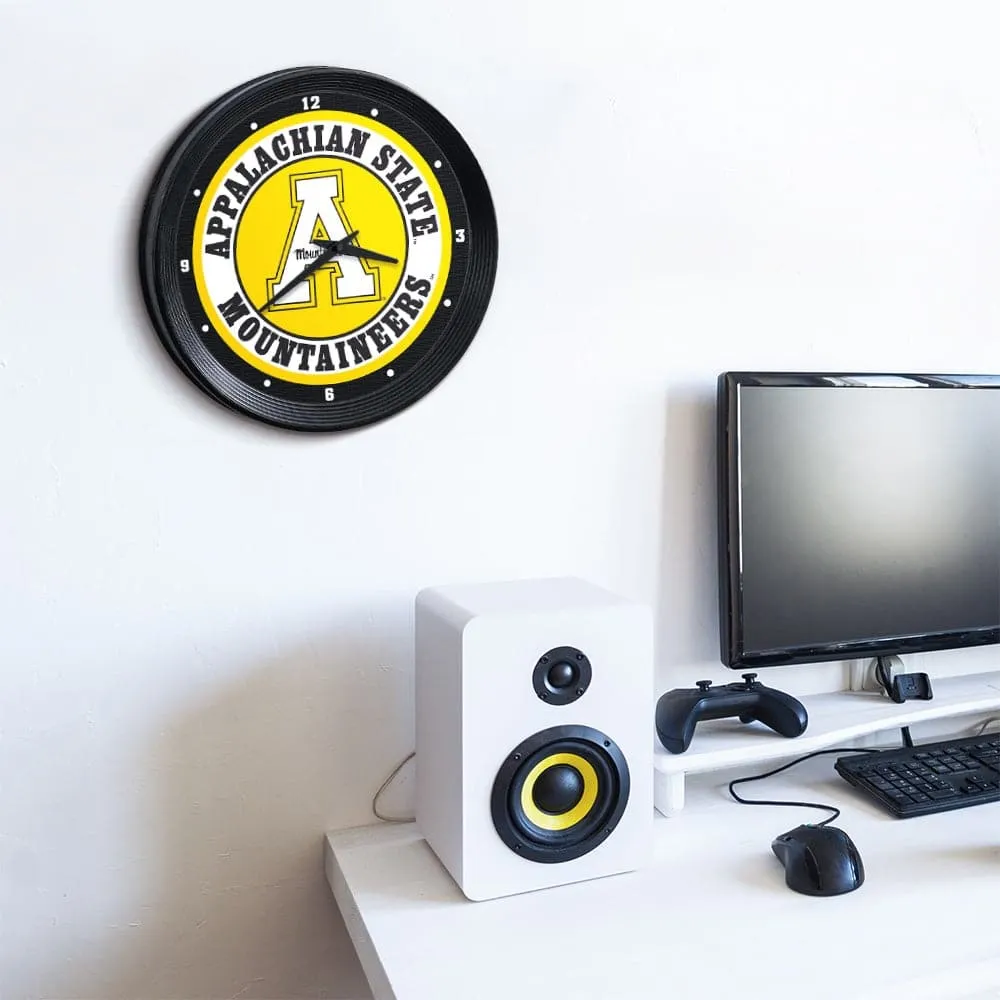 Appalachian State Mountaineers: Ribbed Frame Wall Clock