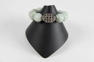 Aquamarine with pave diamond bead