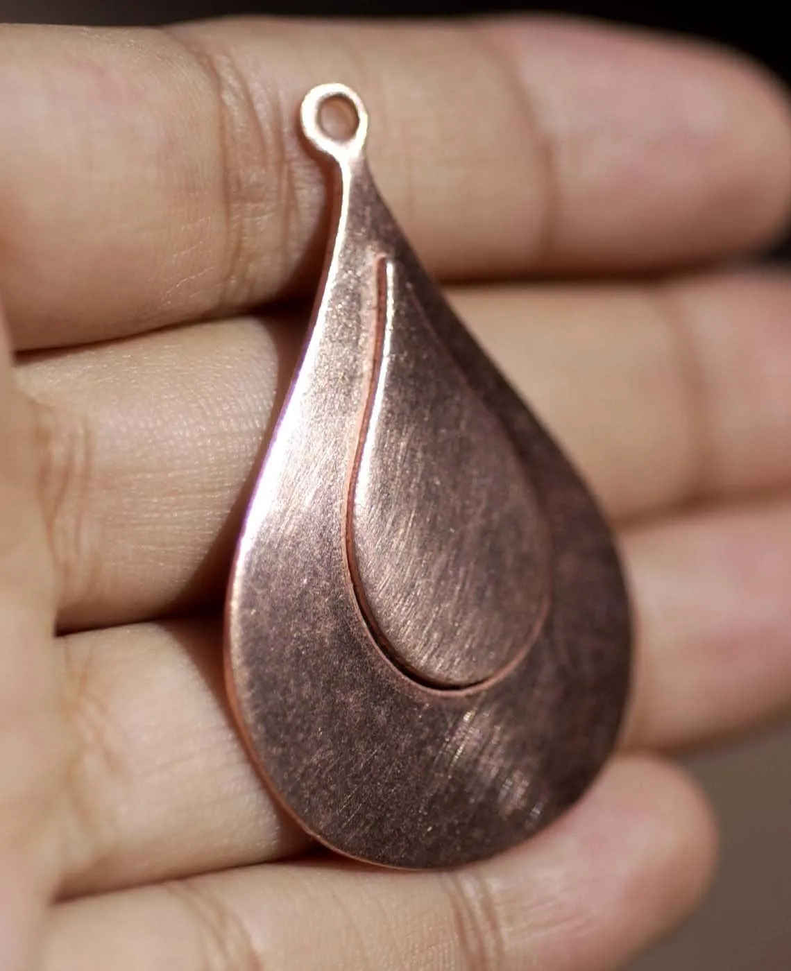 Arabic 44mm x 31mm with Embossed Teardrop Blank for Stamping Texturing Metalworking Blanks - 4 pieces