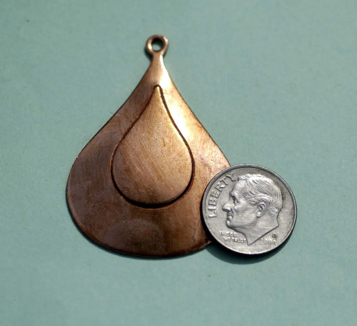 Arabic 44mm x 31mm with Embossed Teardrop Blank for Stamping Texturing Metalworking Blanks - 4 pieces