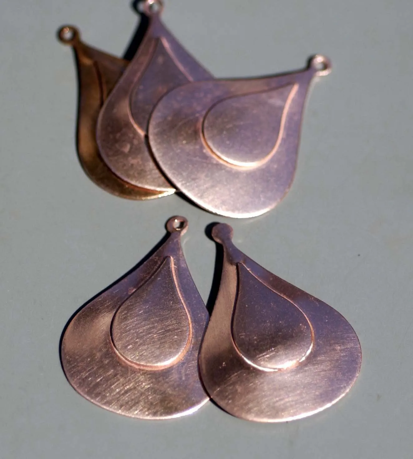 Arabic 44mm x 31mm with Embossed Teardrop Blank for Stamping Texturing Metalworking Blanks - 4 pieces
