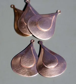 Arabic 44mm x 31mm with Embossed Teardrop Blank for Stamping Texturing Metalworking Blanks - 4 pieces