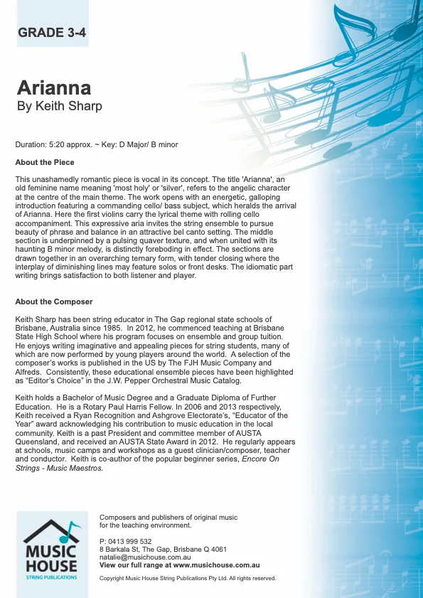 Arianna (Keith Sharp) for String Orchestra