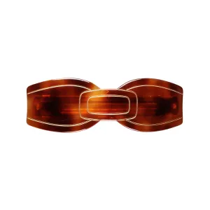 Art Deco Embossed Small Tortoiseshell Bow Hair Clip
