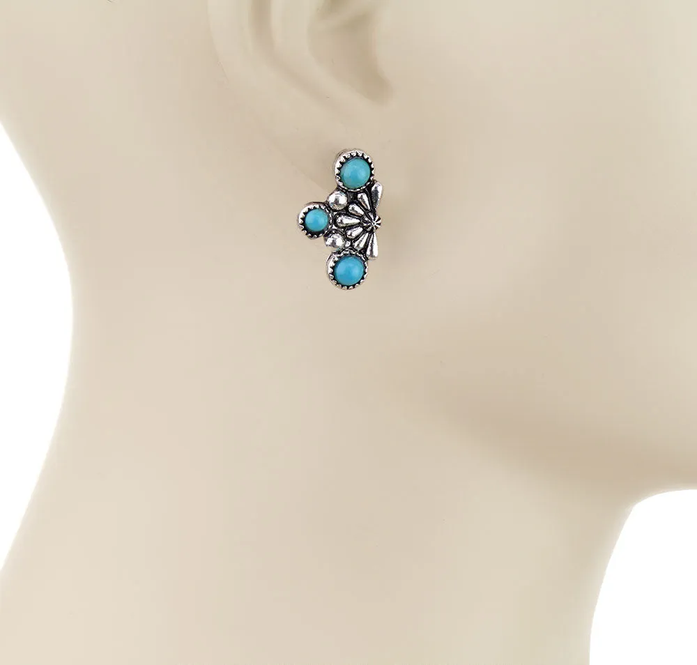 Aster Fanfair Fashion Earrings - Turquoise