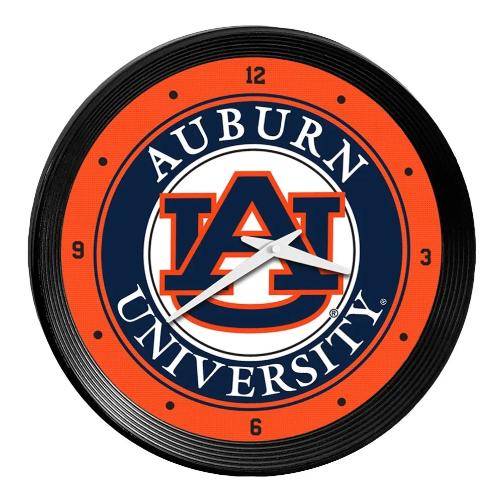 Auburn Tigers: Ribbed Frame Wall Clock