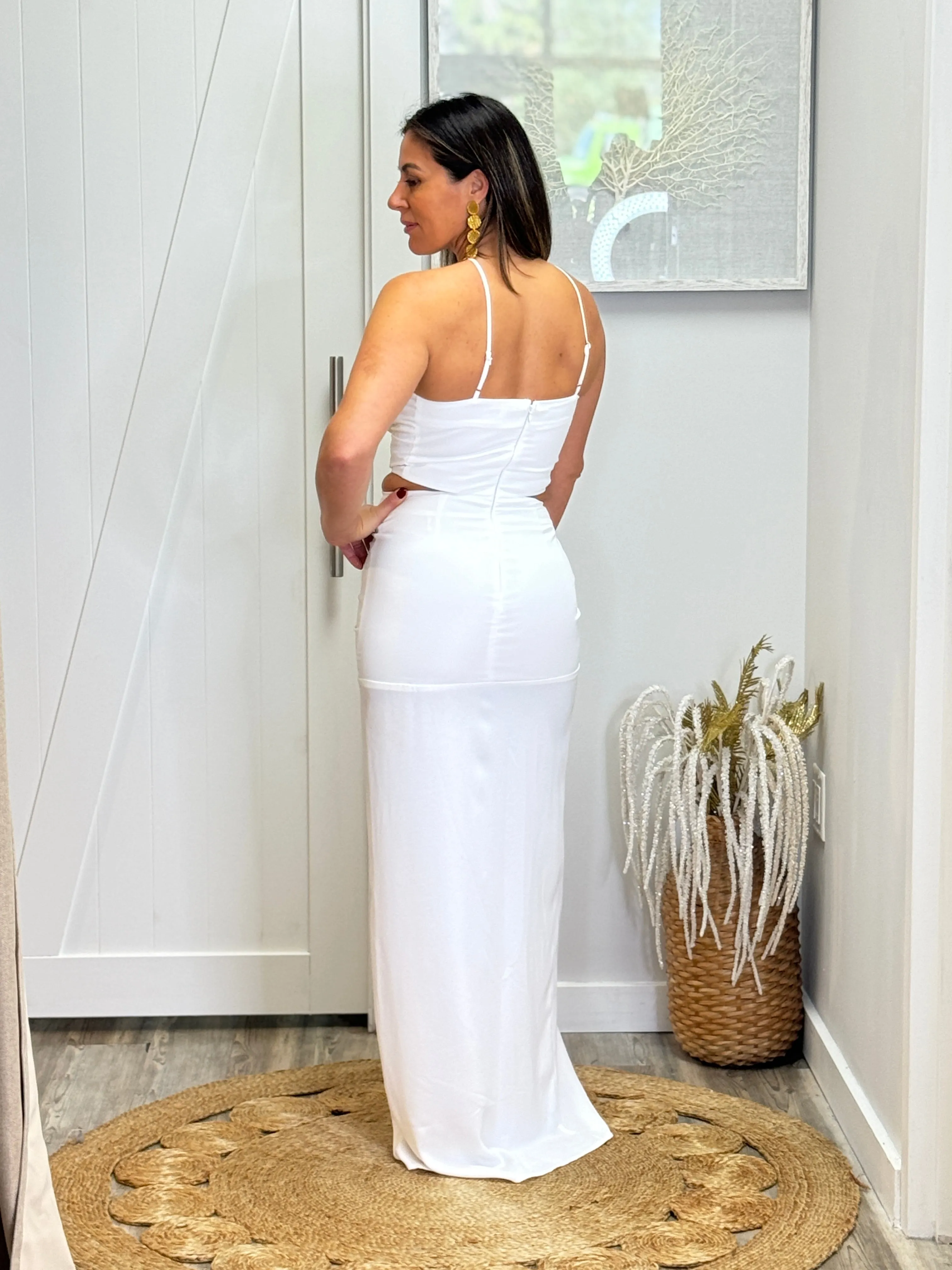 “Ayla" Floral Applique Cut Out Dress