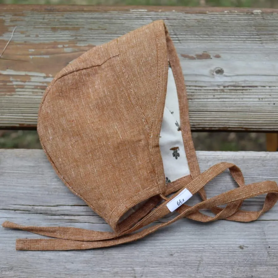 Baby Bonnet - Prairie Brown and Cactuses
