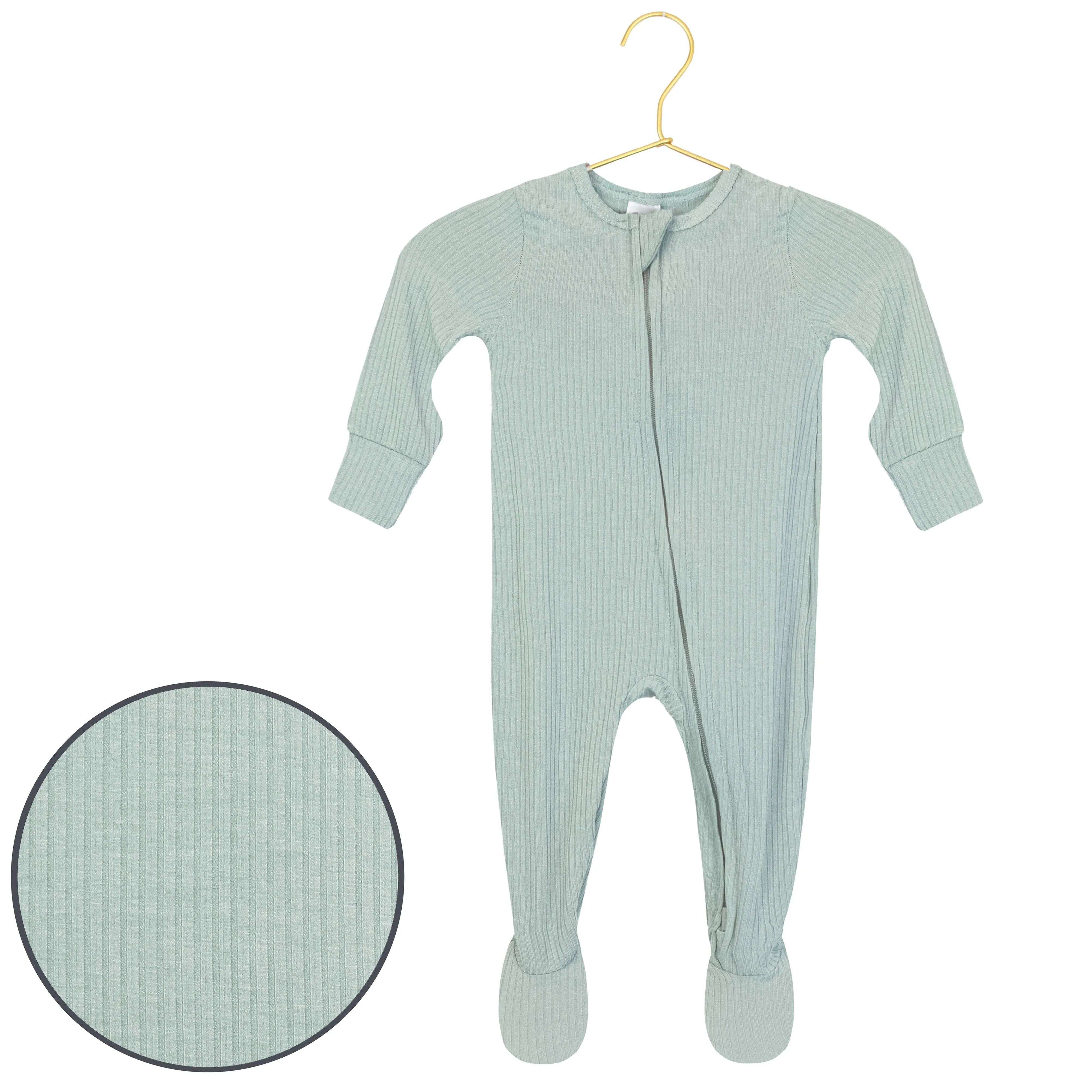 Bailey Ribbed Zipper Footies