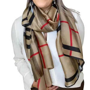 Barbara Neutral Check Scarf