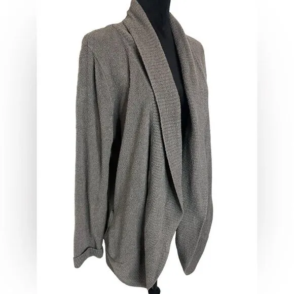 BAREFOOT DREAMS COZYCHIC LITE CARDIGAN GRAY LONG SLEEVE PLUS SIZE 1X WOMENS