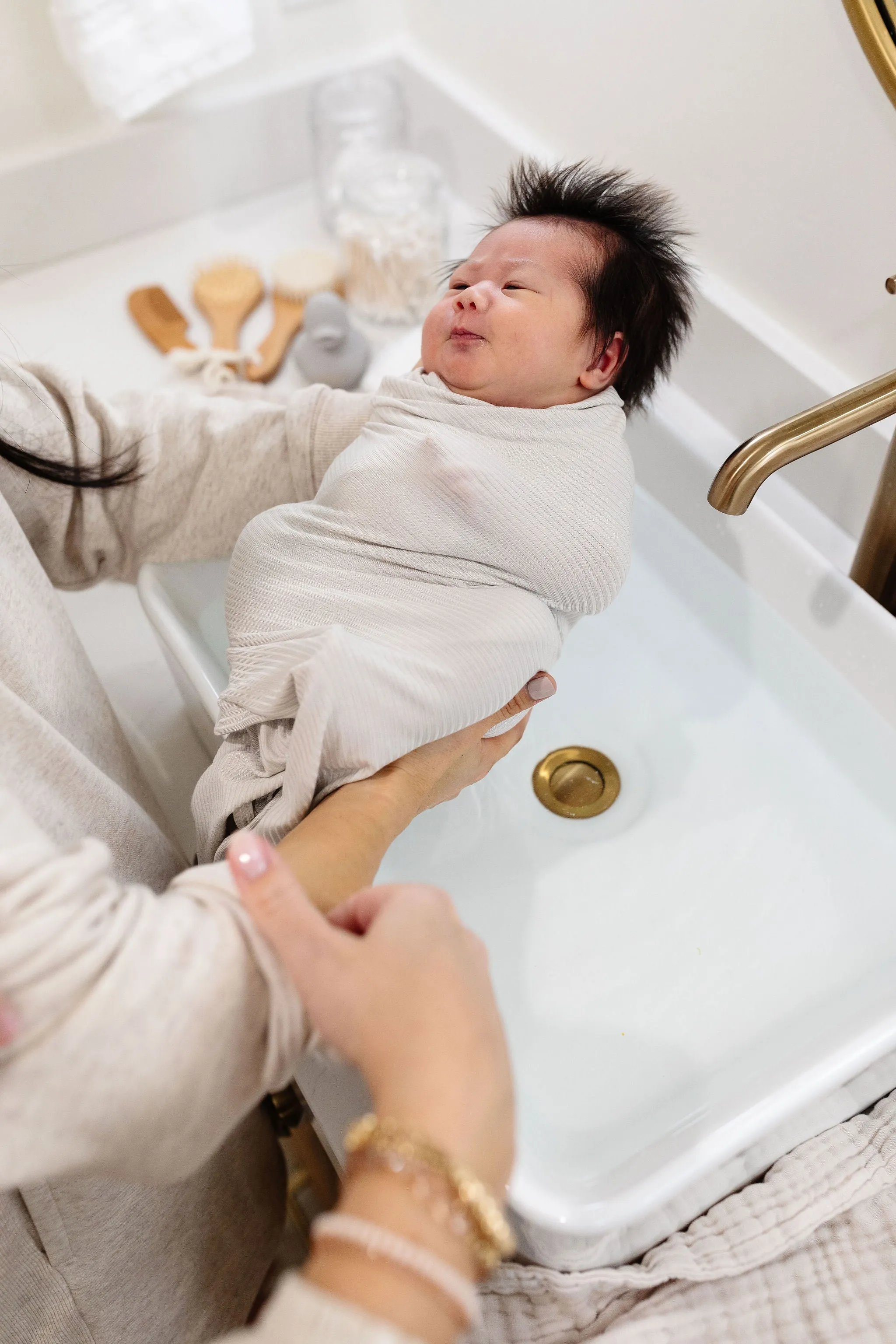 Bath - Swaddle Blanket - Adrian Ribbed