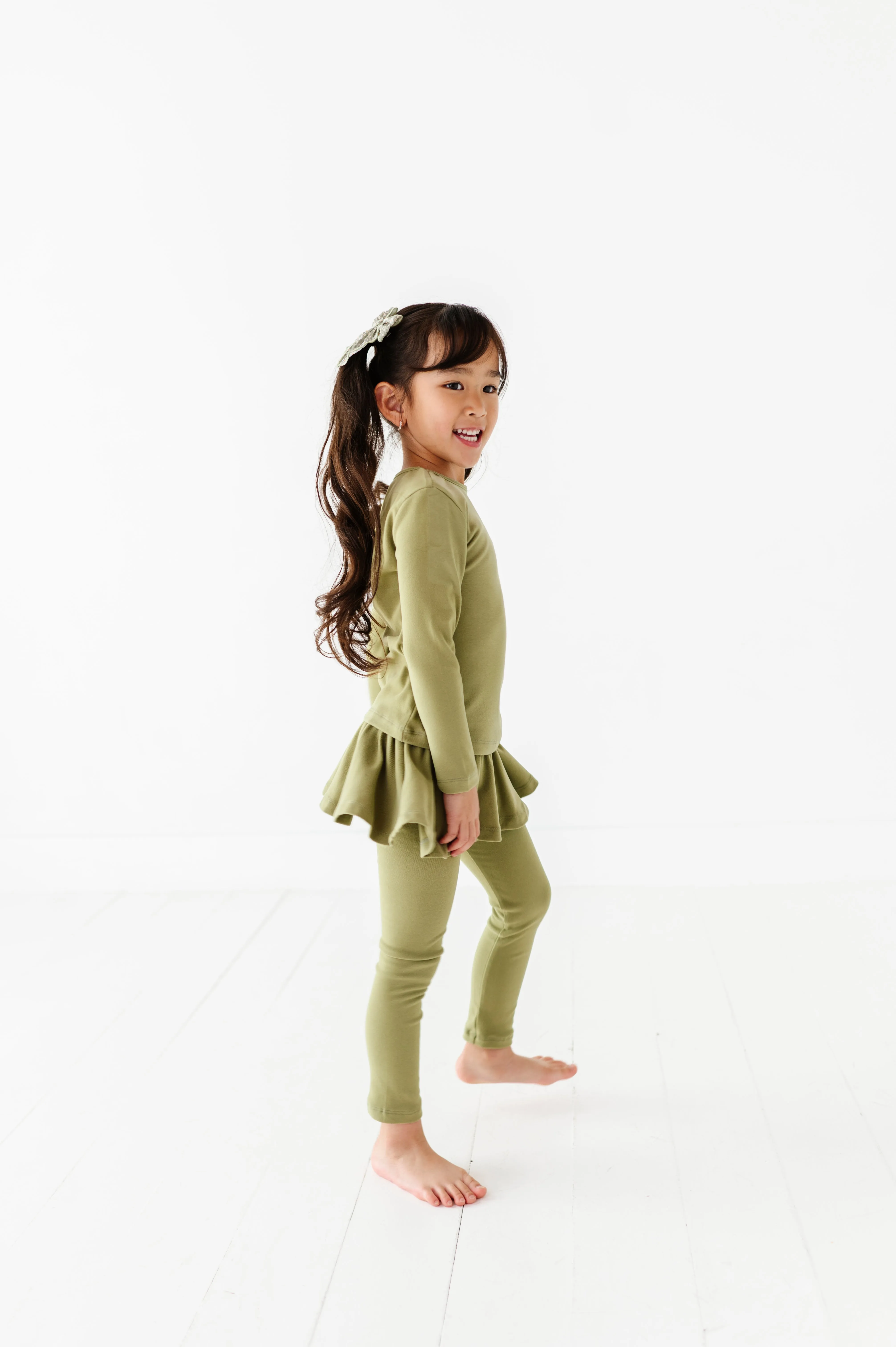 Be Cool   Kind | Olive Fleece skirted SET