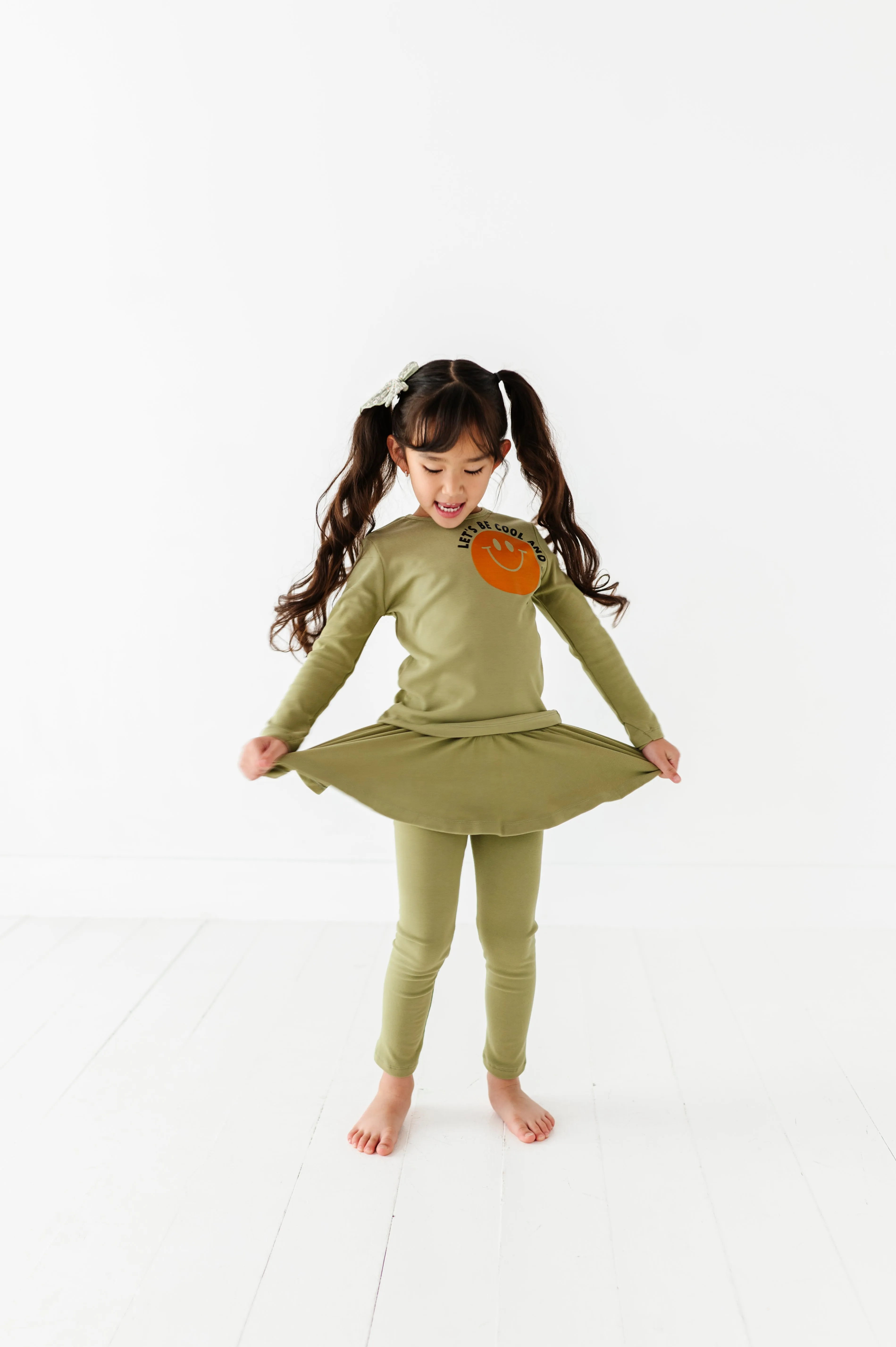 Be Cool   Kind | Olive Fleece skirted SET