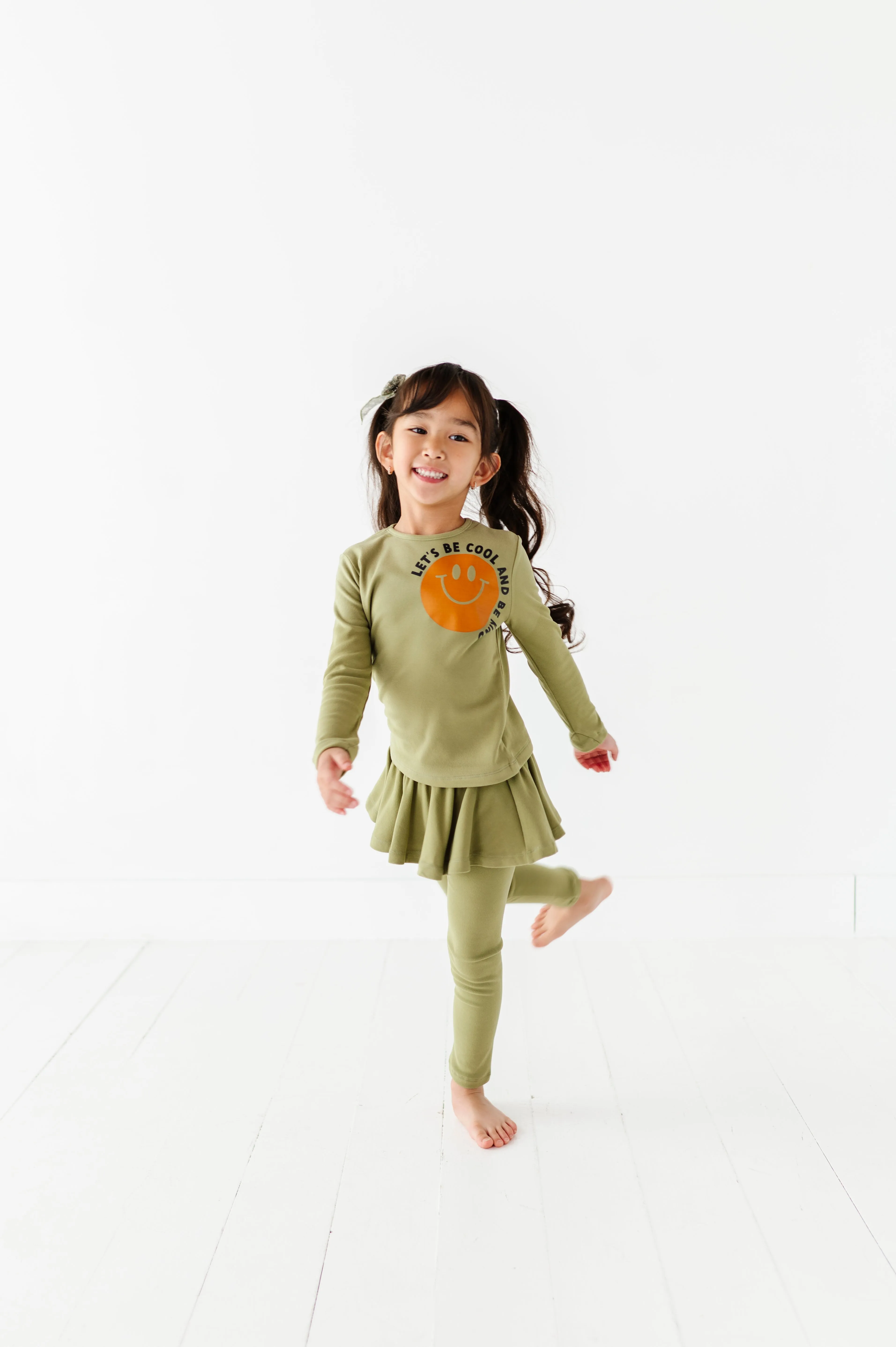 Be Cool   Kind | Olive Fleece skirted SET