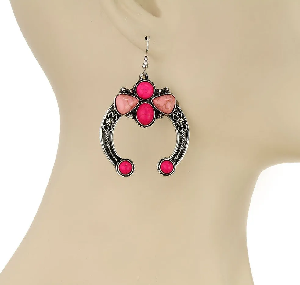 Betsy Six Stone Fashion Naja Fish Hook Earrings