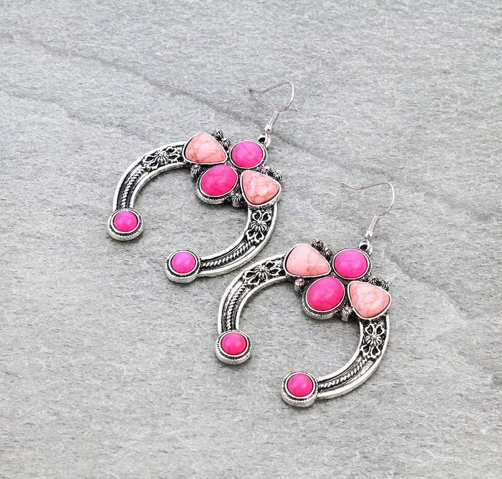 Betsy Six Stone Fashion Naja Fish Hook Earrings