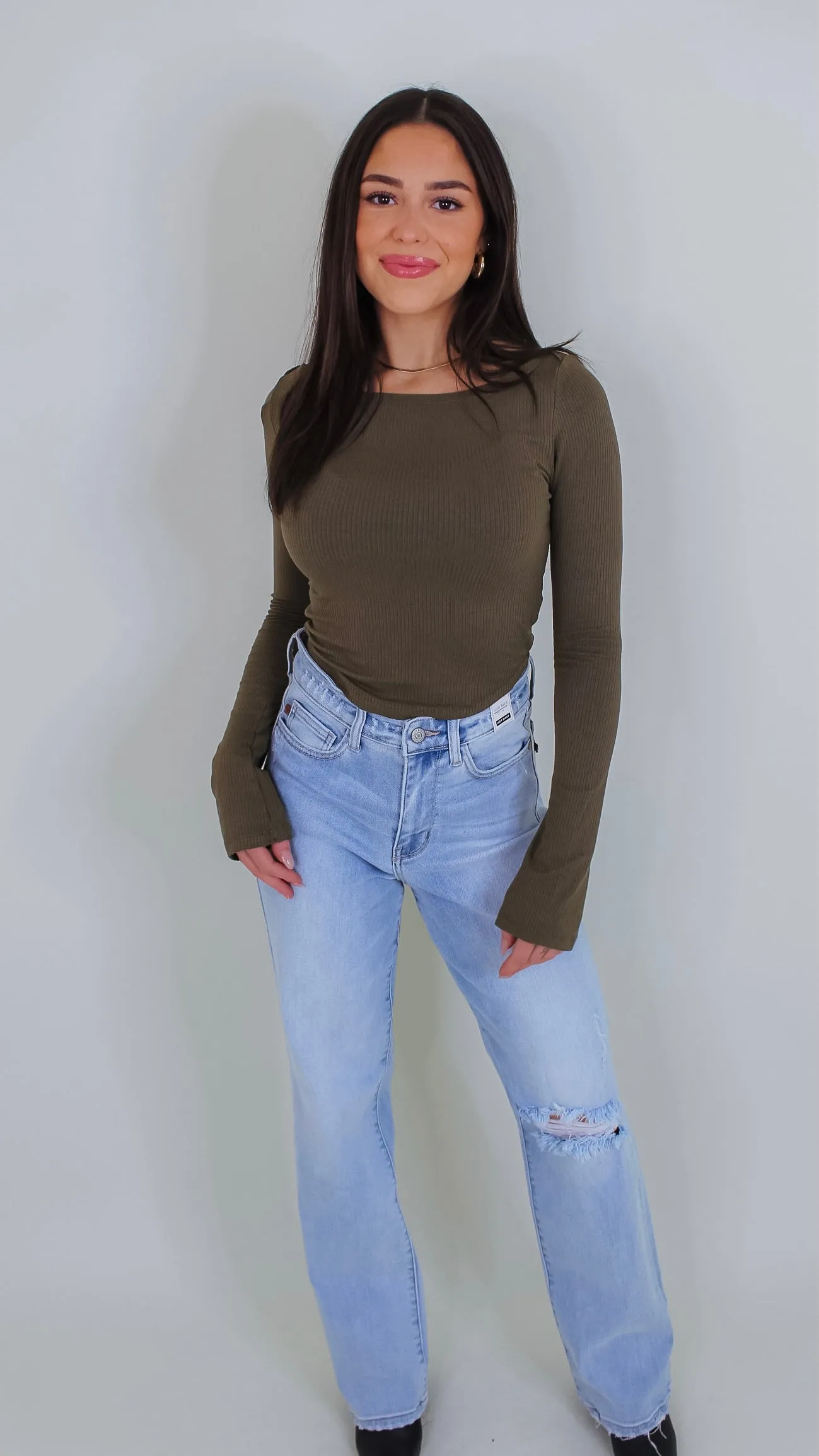 Better Than Ribbed Long Sleeve Basic - Olive