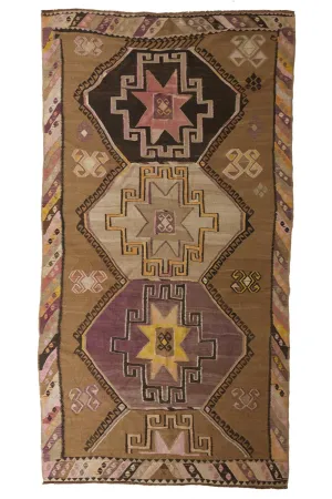 'Beverly' Vintage Turkish Kilim - 6'5" x 12'6"