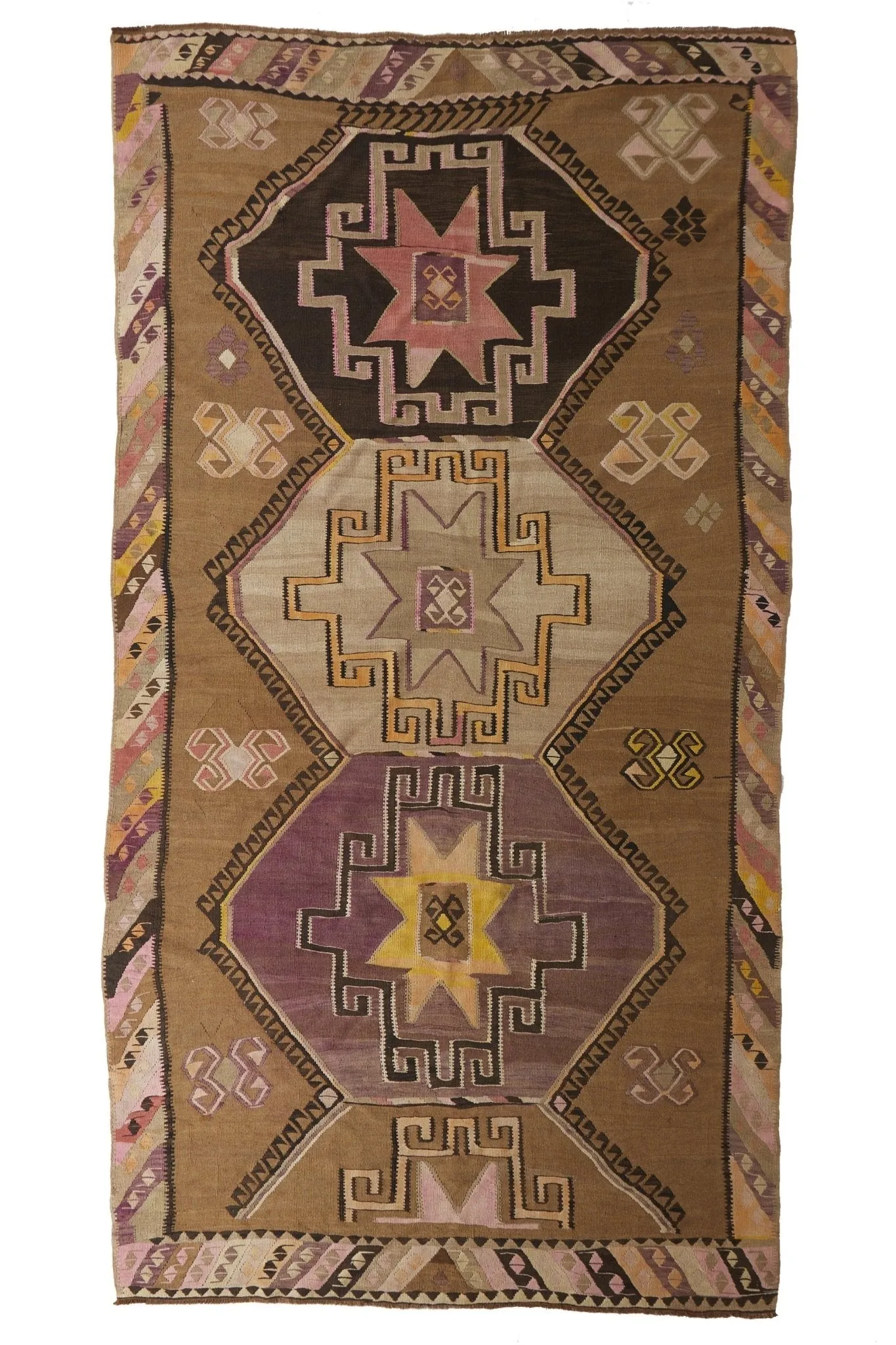 'Beverly' Vintage Turkish Kilim - 6'5" x 12'6"