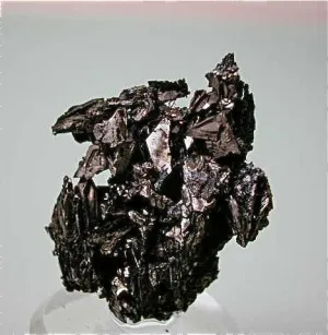 Bismuth, Mine #38 Niederschlema, Erzgebirge, Saxony, Germany, Miniature 1.2 x 3.2 x 4 cm, $1500.  Online 3/4/15.