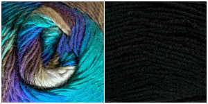BLACK   ALL BLUES - Falling Leaves Scarf YARN KIT