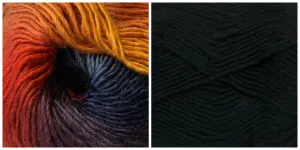 BLACK   FASCINATION - Embossed Phoenix Vortex Shawl KIT