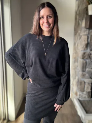 black on a stroll ribbed mini skirt