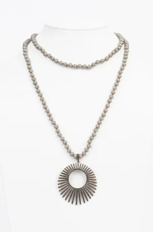 Black Spinel and Crystal Necklace