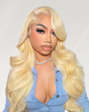 Blonde #613 Body Wave 13x4 Lace Front Human Hair Wig Free Part