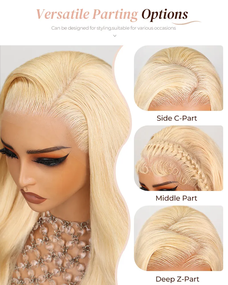 Blonde #613 Body Wave 13x4 Lace Front Human Hair Wig Free Part