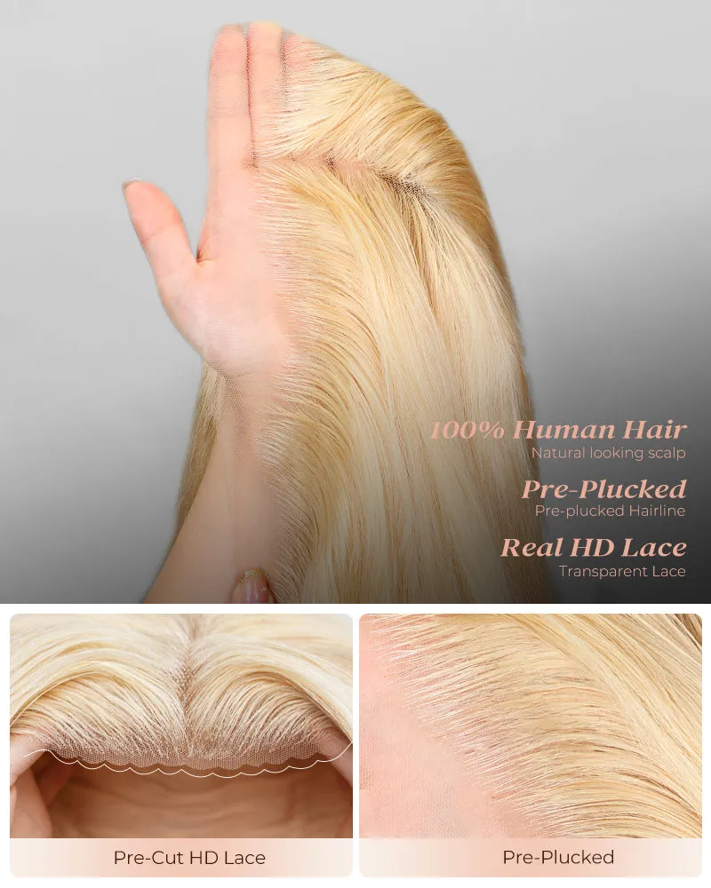 Blonde #613 Body Wave 13x4 Lace Front Human Hair Wig Free Part